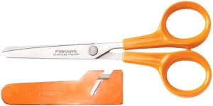 FISKARS Classic Schul- & Ciseaux de bricolage avec protège-lame et aiguiseur