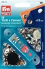 Push buttons Caravan silver 15 mm card 10 pieces