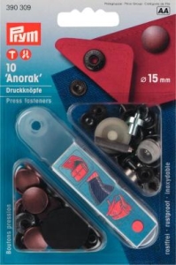 Druckknöpfe Anorak altkupfer 15 mm Karte 10 Stück