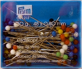 Glass head pins colored 0.8x48mm 30g