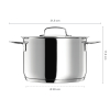 Fiskars AllSteel-line 5.0L casserole avec couvercle 23cm