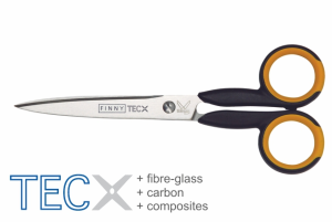 Tijeras TecX especiales para carbono, fibra de vidrio y aramida (composite) 6"/15cm dentadas por una cara