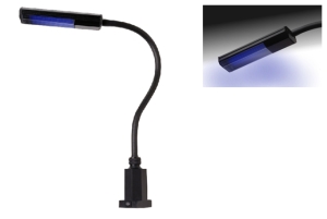 Industrie-Tischlampe mit UV-Leuchtmittel (Blacklight) inkl. Tischklemme