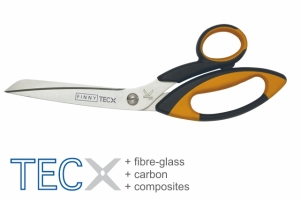 TecX Spezialschere für Carbon, Glasfaser und Aramide (Composite) 10"/25cm einseitig gezahnt