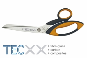 Ciseaux TecX spéciaux pour carbone, fibre de verre et aramide (composite) 10"/25cm dentelés des deux côtés