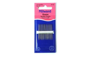 MILWARD #A142 SHARPS Aghi per cucire lunghi misura 8