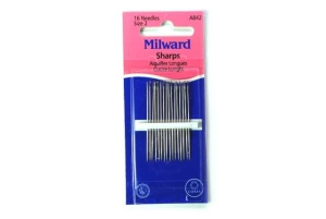 MILWARD #A842 Agujas de coser SHARPS largas tamaño 2