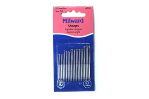 MILWARD #A144 SHARPS Aghi per cucire lunghi misura 3-9