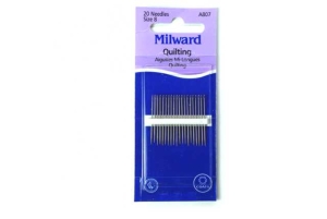 MILWARD #A807 Agujas de coser para quilting de media longitud tamaño 8