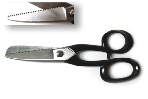 Solid Solingen Leather and Blach Shears forged serrated 8.5"/22cm