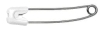 Pack of 25 baby safety pins stainless steel white 55mm (x25)